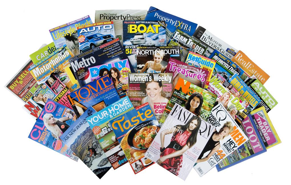 Women's magazines include popular titles that focus on fashion, family, 